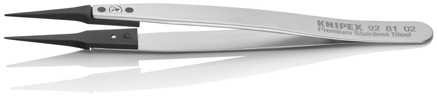 Knipex 92 81 02 Premium Stainless Steel Gripping Tweezers-Pointed Tips