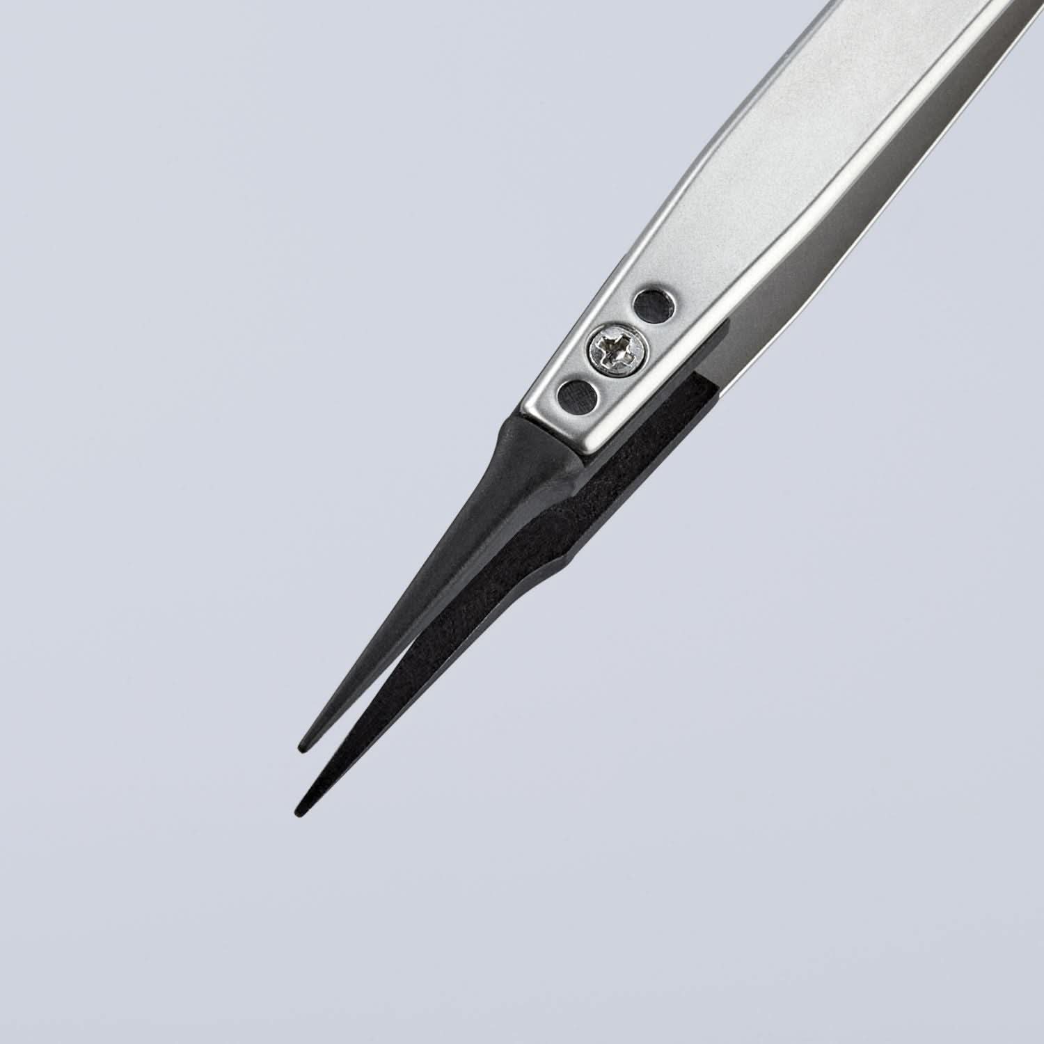 Knipex 92 81 02 Premium Stainless Steel Gripping Tweezers-Pointed Tips