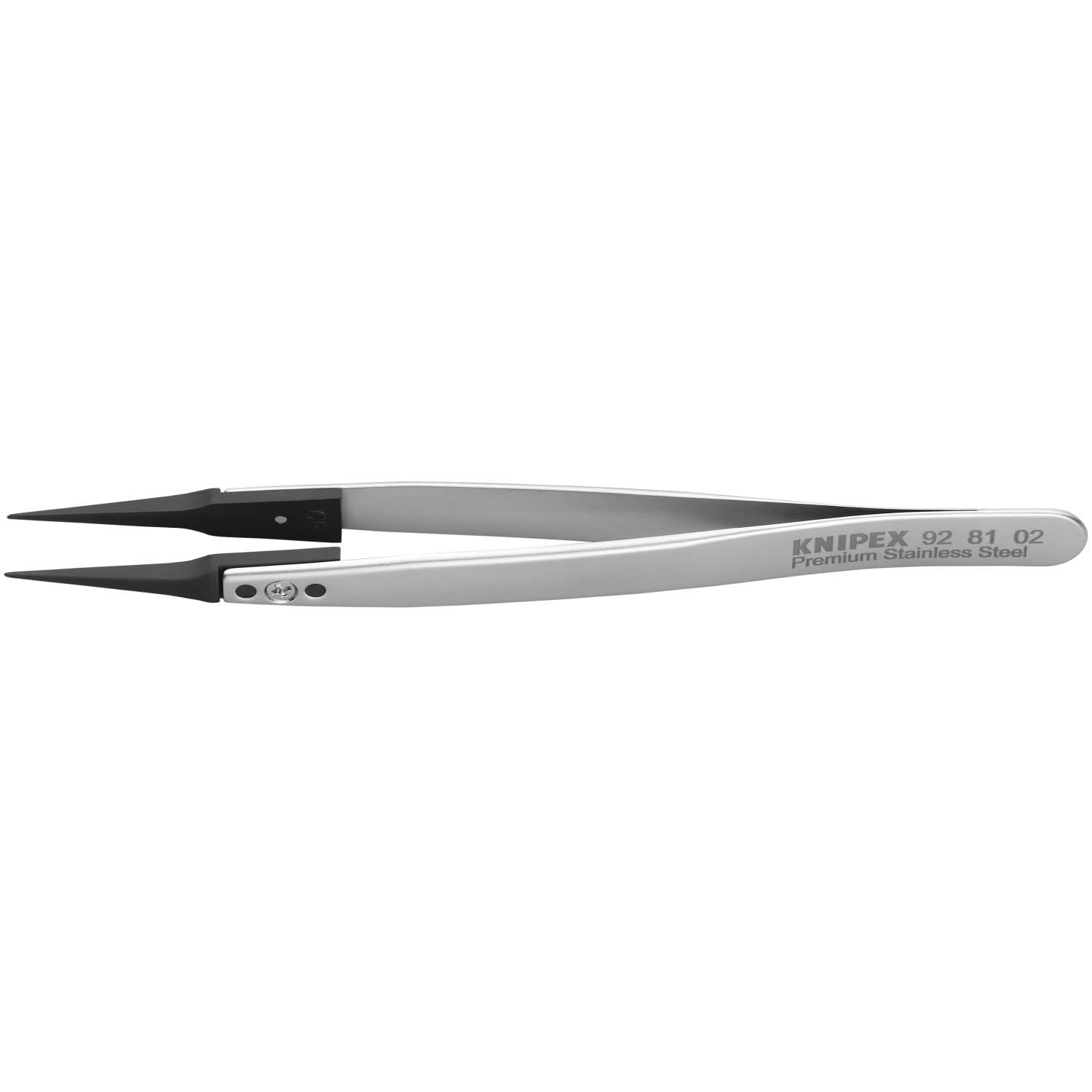 Knipex 92 81 02 Premium Stainless Steel Gripping Tweezers-Pointed Tips