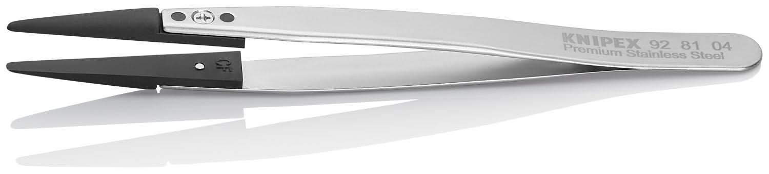 Knipex 92 81 04 Premium Stainless Steel Gripping Tweezers-Replaceable Tips