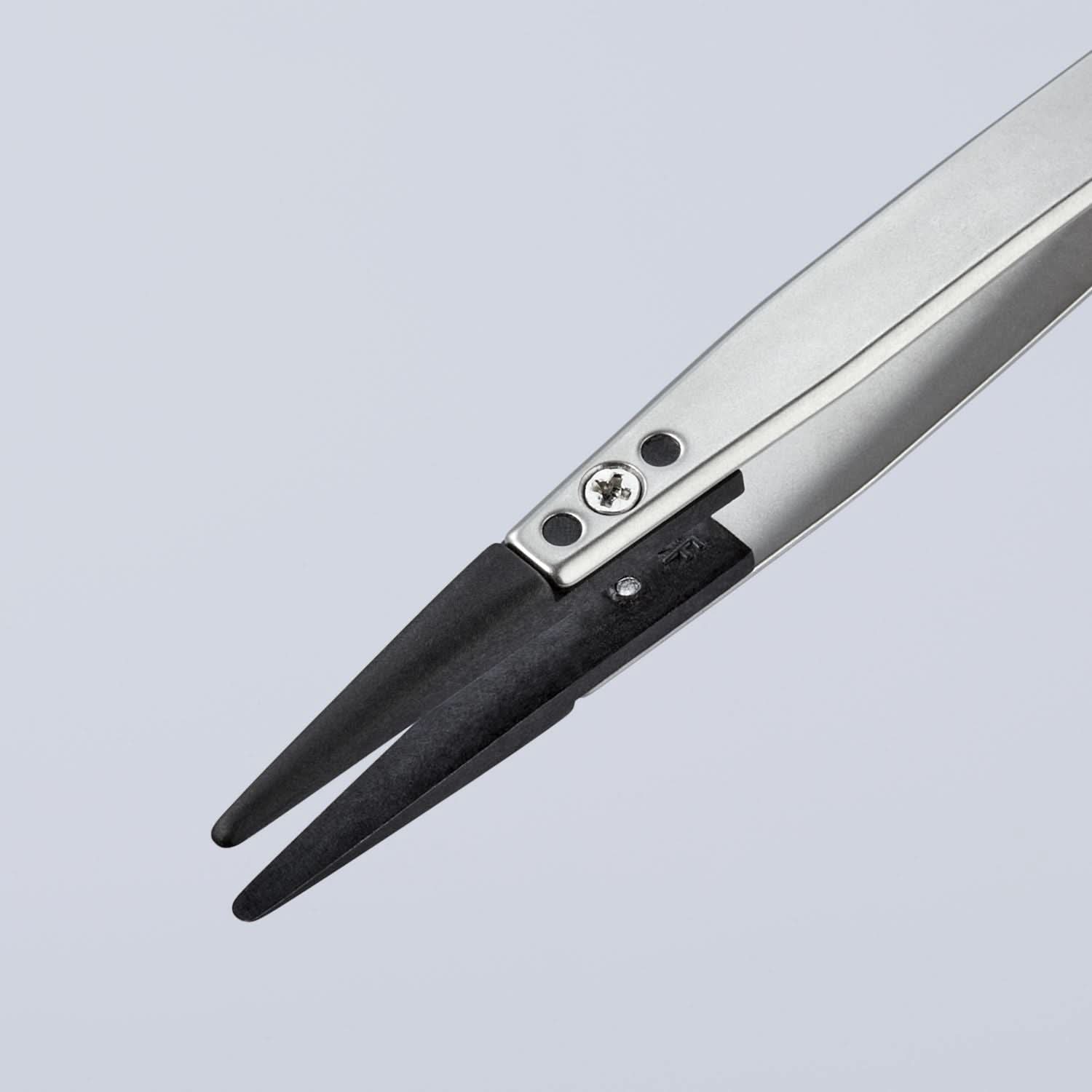 Knipex 92 81 04 Premium Stainless Steel Gripping Tweezers-Replaceable Tips