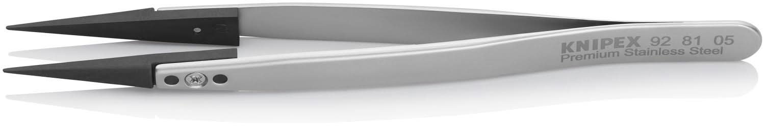 Knipex 92 81 05 Premium Stainless Steel Gripping Tweezers-Pointed Tips