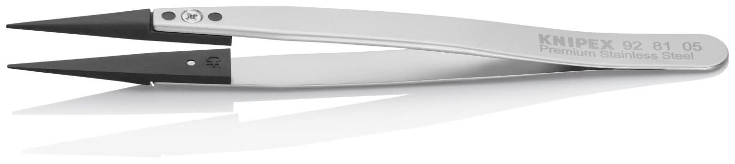Knipex 92 81 05 Premium Stainless Steel Gripping Tweezers-Pointed Tips