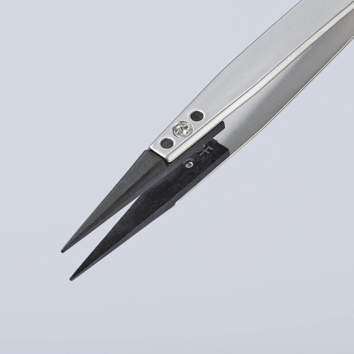 Knipex 92 81 05 Premium Stainless Steel Gripping Tweezers-Pointed Tips