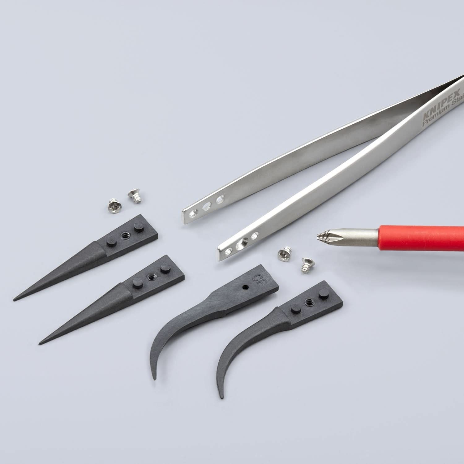 Knipex 92 81 05 Premium Stainless Steel Gripping Tweezers-Pointed Tips