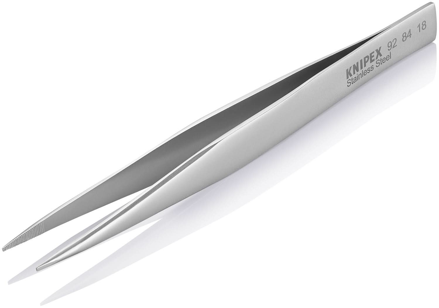 Knipex 92 84 18 Stainless Steel Gripping Tweezers-Blunt Tips