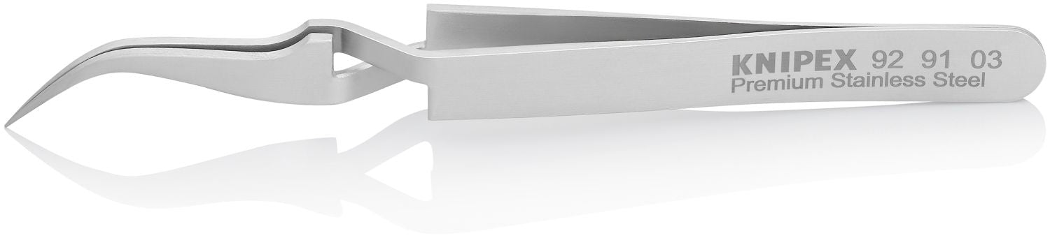 Knipex 92 91 03 Premium Stainless Steel Cross-Over Gripping Tweezers-45&deg;Angled-Needle-Point Tips