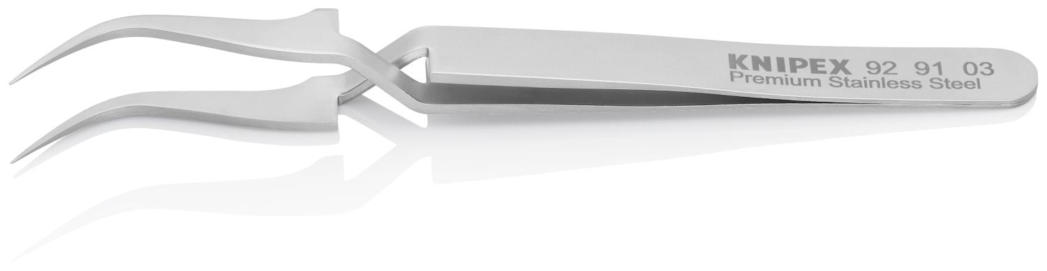 Knipex 92 91 03 Premium Stainless Steel Cross-Over Gripping Tweezers-45&deg;Angled-Needle-Point Tips