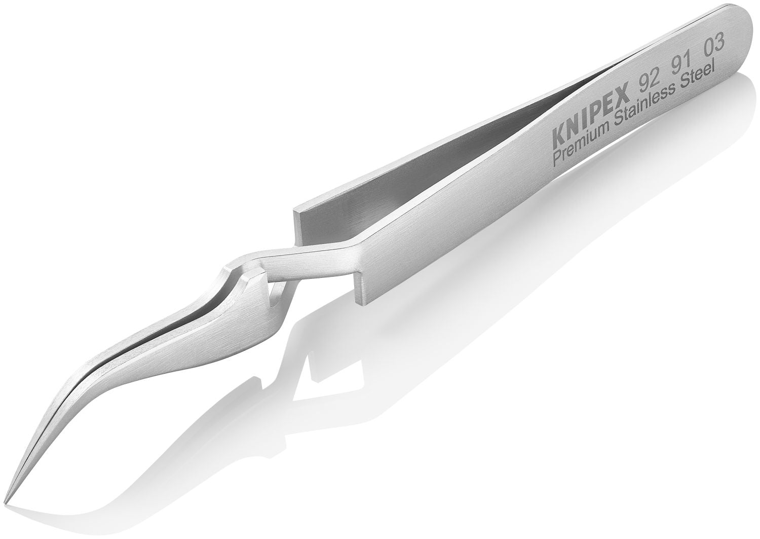 Knipex 92 91 03 Premium Stainless Steel Cross-Over Gripping Tweezers-45&deg;Angled-Needle-Point Tips