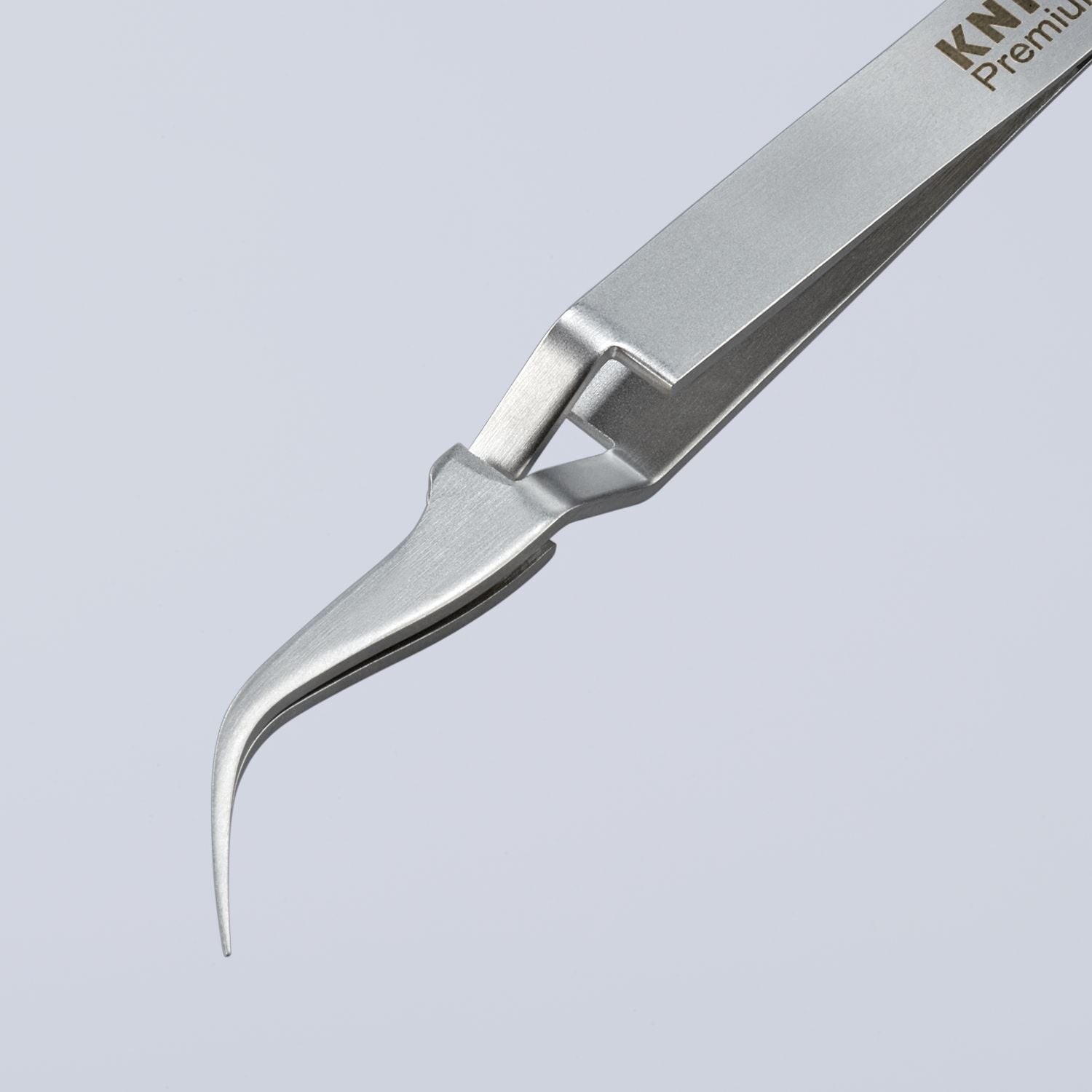 Knipex 92 91 03 Premium Stainless Steel Cross-Over Gripping Tweezers-45&deg;Angled-Needle-Point Tips