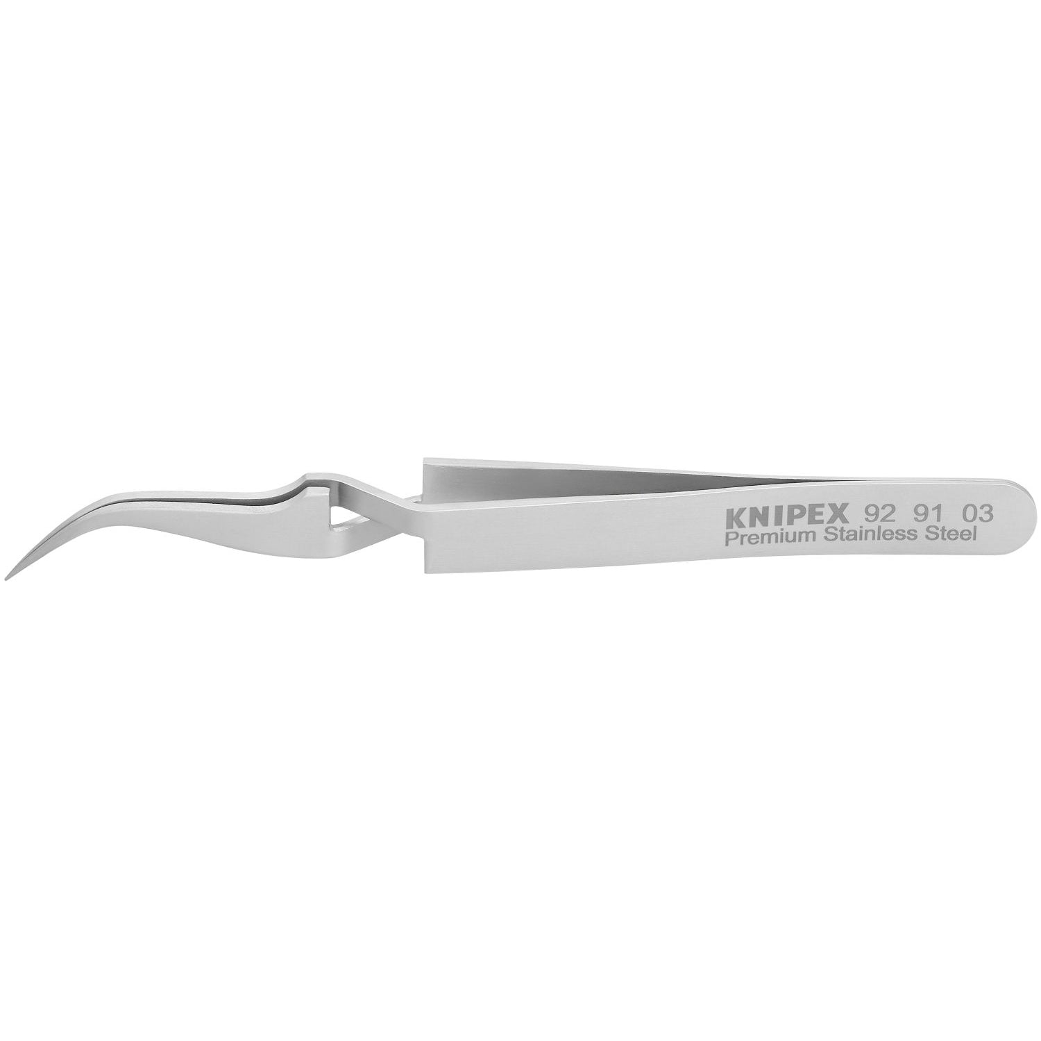 Knipex 92 91 03 Premium Stainless Steel Cross-Over Gripping Tweezers-45&deg;Angled-Needle-Point Tips