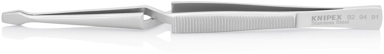 Knipex 92 94 91 Stainless Steel Gripping Cross-Over Tweezers-Blunt Tips