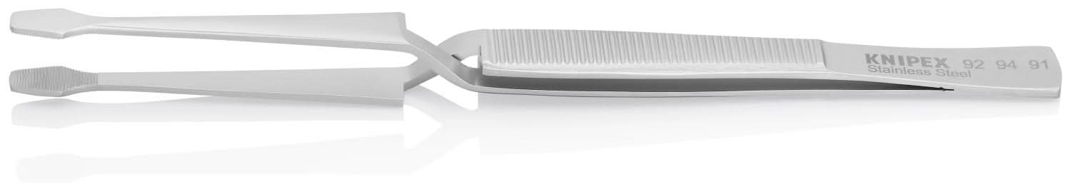 Knipex 92 94 91 Stainless Steel Gripping Cross-Over Tweezers-Blunt Tips