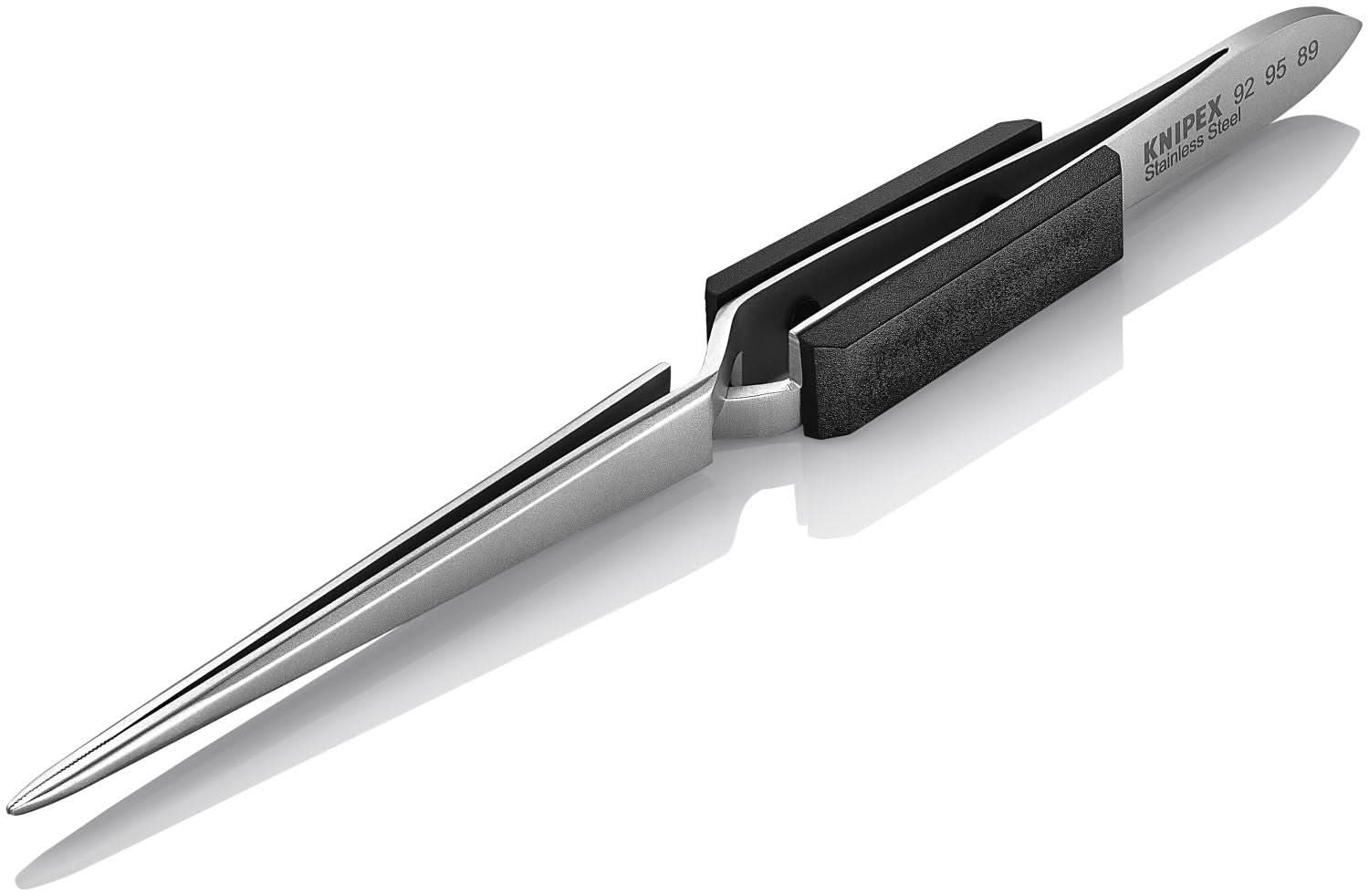Knipex 92 95 89 Stainless Steel Gripping Cross-Over Tweezers-Blunt Tips