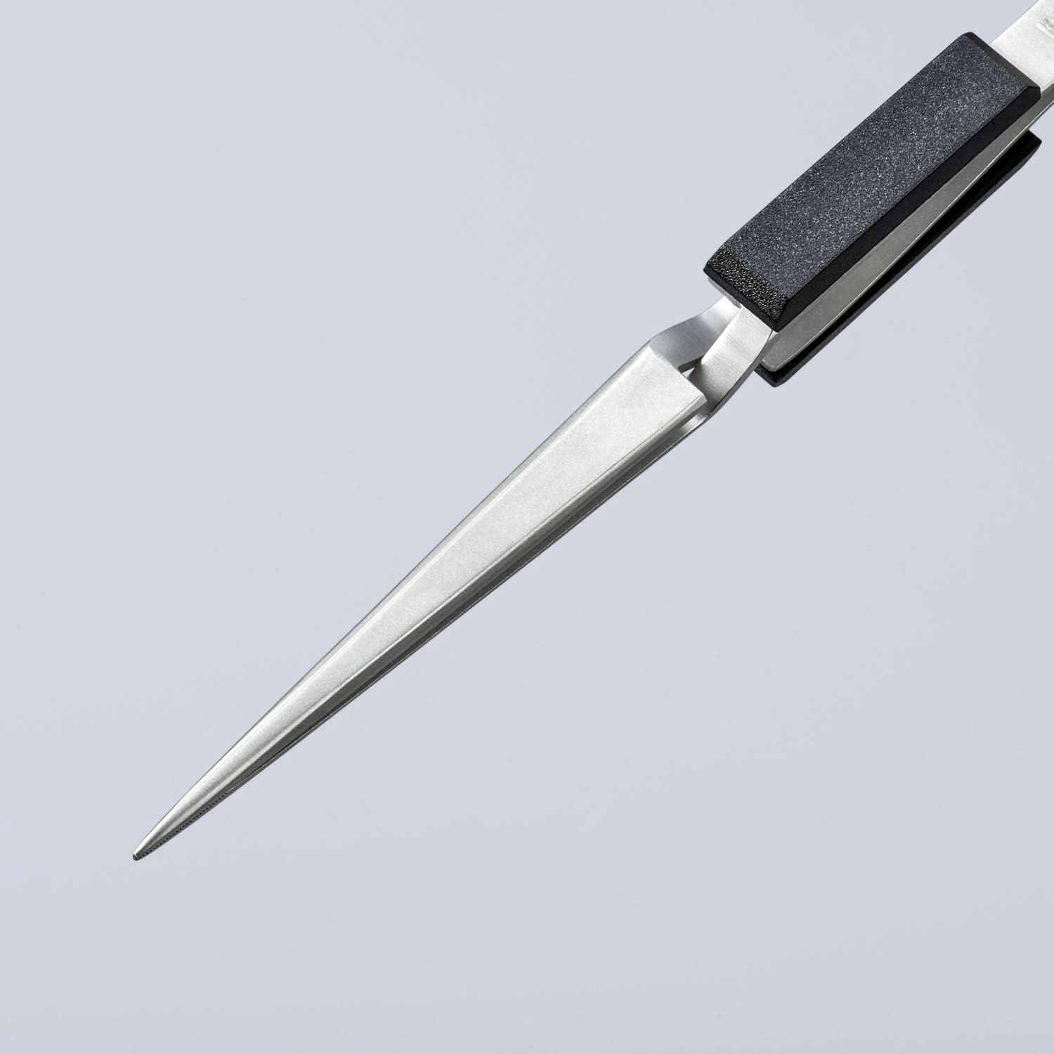 Knipex 92 95 89 Stainless Steel Gripping Cross-Over Tweezers-Blunt Tips
