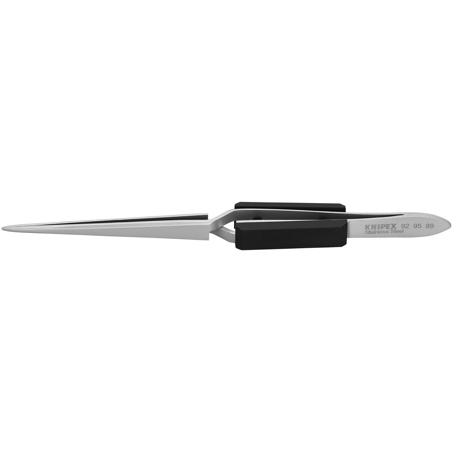 Knipex 92 95 89 Stainless Steel Gripping Cross-Over Tweezers-Blunt Tips