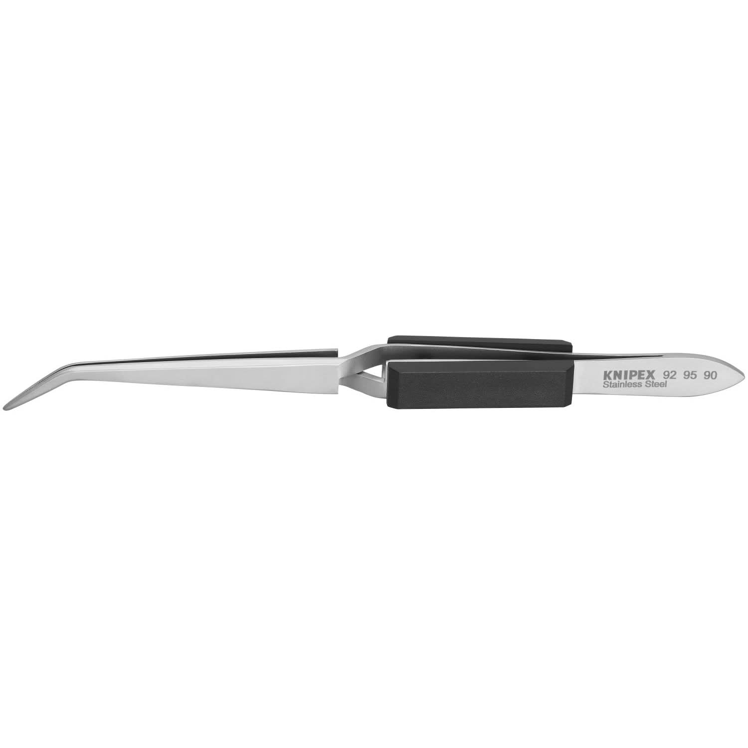 Knipex 92 95 90 Stainless Steel Gripping Cross-Over Tweezers-40&deg;Angled-Blunt Tips