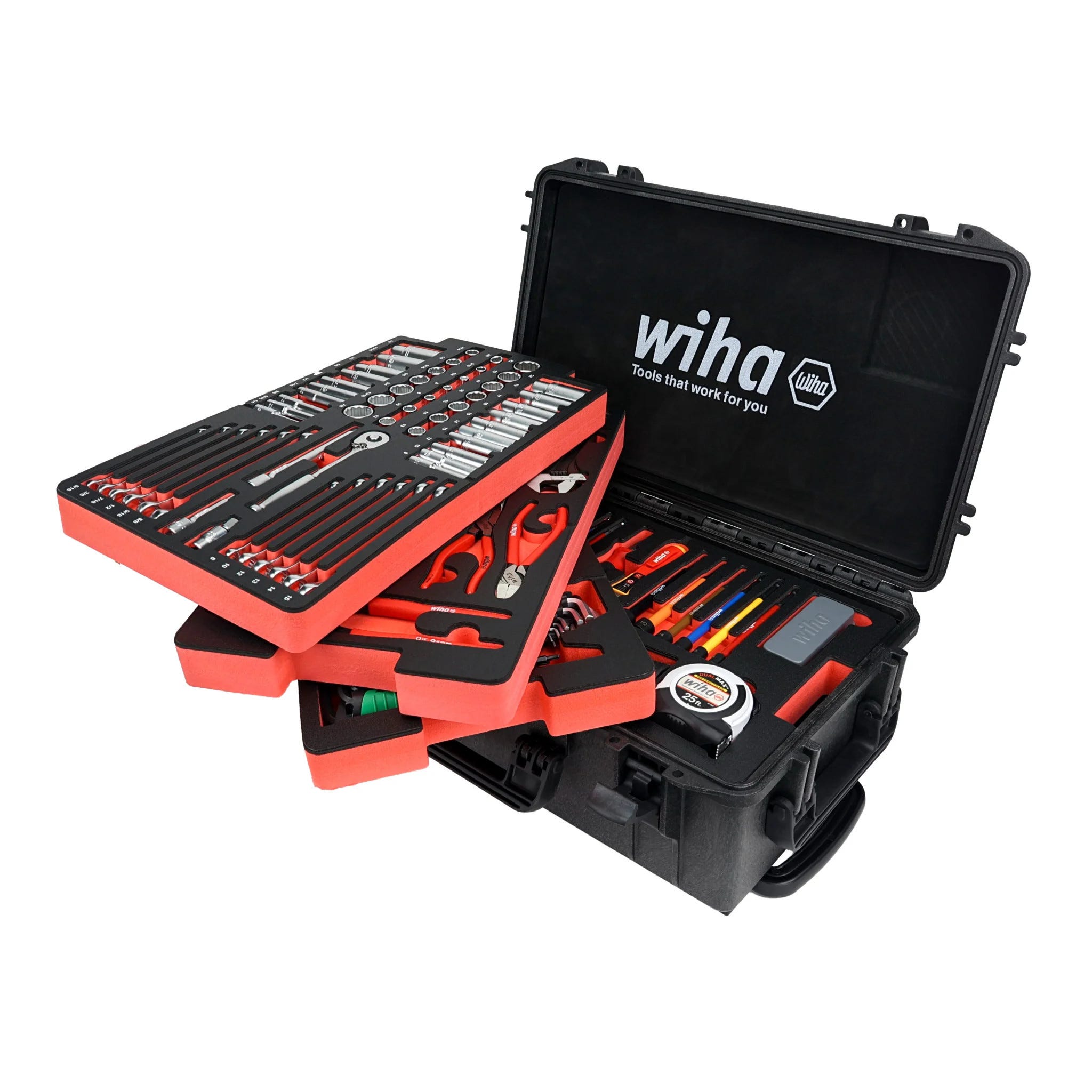 Wiha 92100 194-Piece Premium Tool Kit w/ Rolling Tool Box