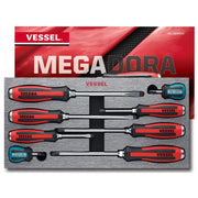 Vessel 9308EVA MEGADORA JAWSFIT Tang-Thru screwdriver 8-piece set in case