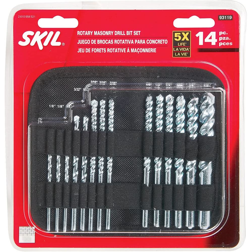 SKIL 93119 14 pc Set Rotary Masonry Drill Bit