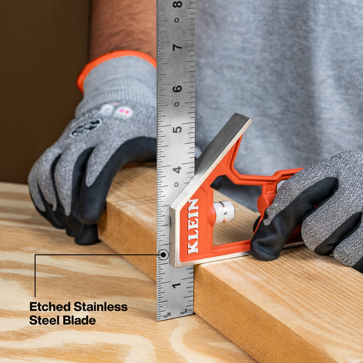 Klein Tools 93512CS combination square etched stainless steel blade graduations