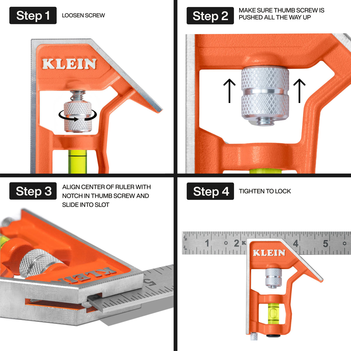 Klein Tools 93512CS combination square detachable body and blade