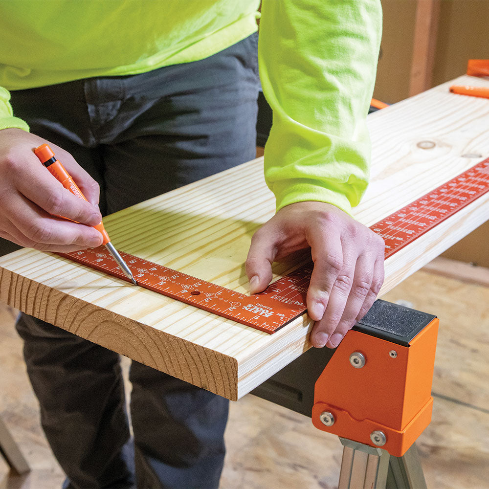 Klein framing square laying out stair stringers