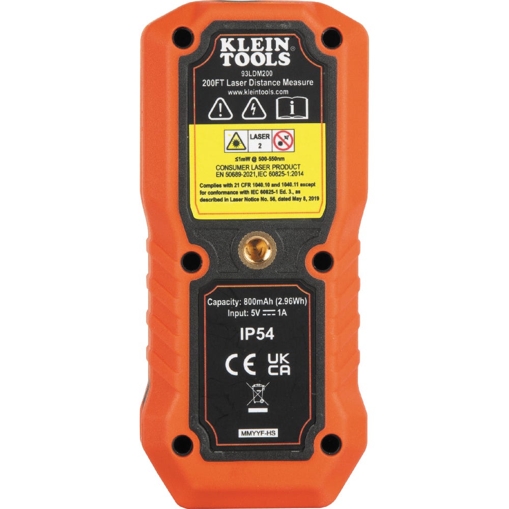 Klein Tools 93LDM200 Laser Distance Measure, 200 ft.