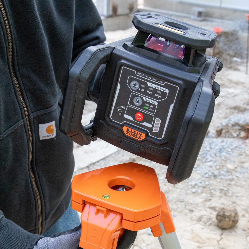 Klein 93RLS Green Rotary Laser Level, Self-Leveling with Plumb Spot and Tripod