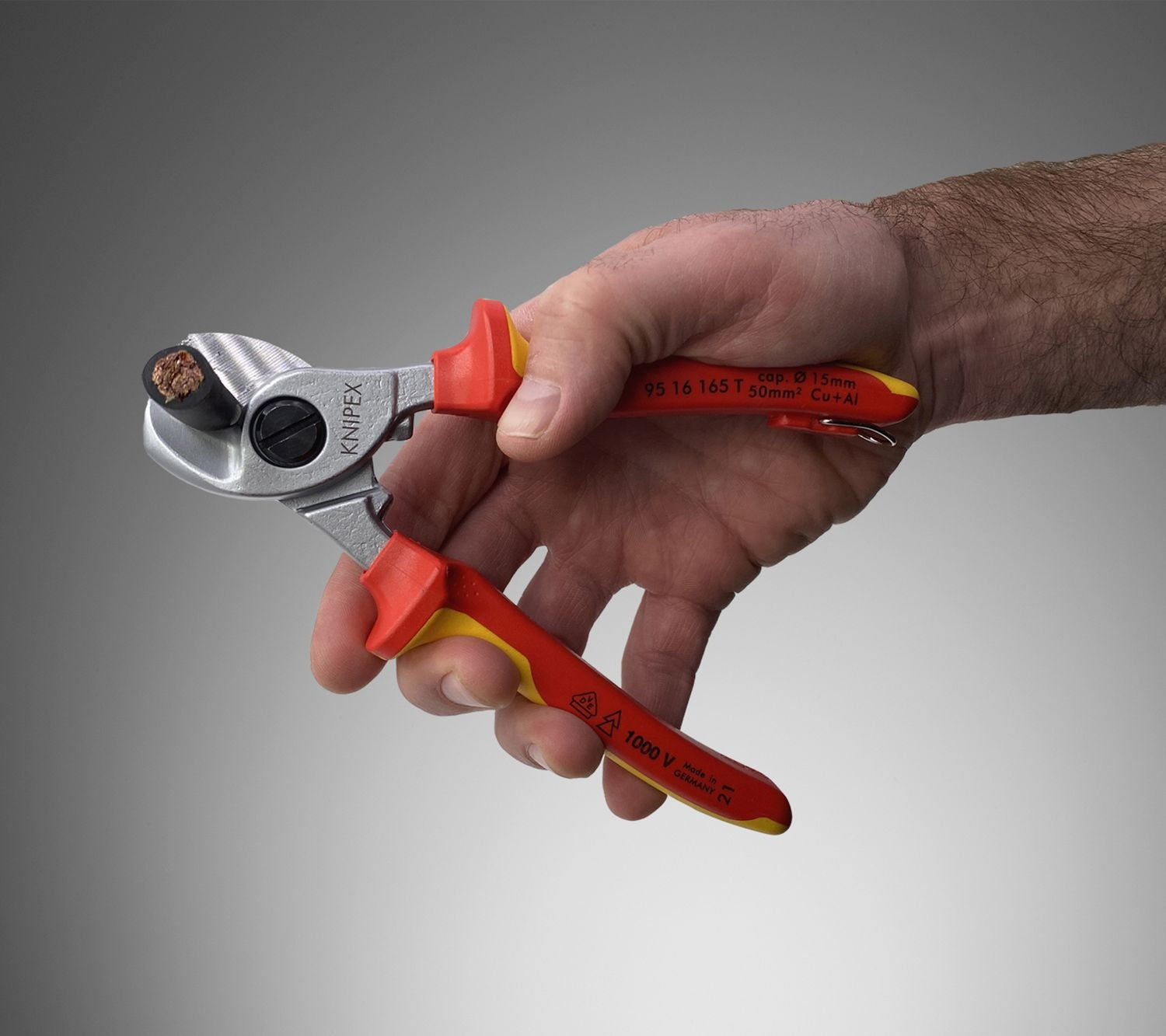 Knipex 95 16 165 T Cable Shears-1000V Insulated, Tethered Attachment