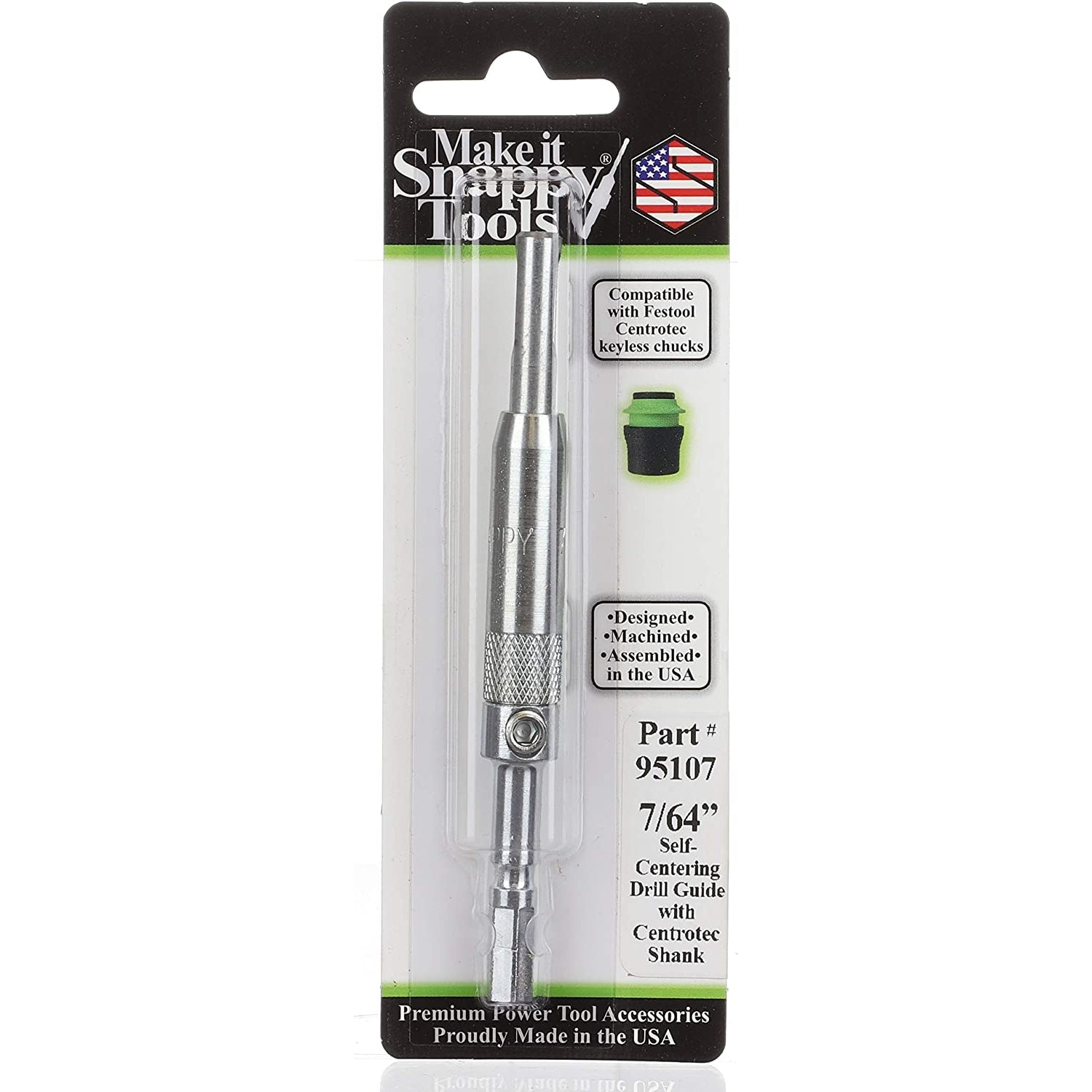 Snappy Tools 95107 Self-Centering Hinge Bit with Festool Centrotec Shank, 7/64"