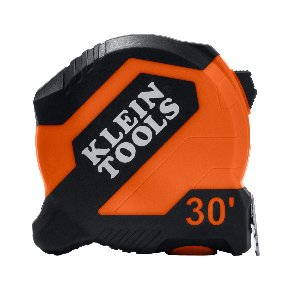 Klein Tools 9530 30-foot compact tape measure with orange and black case and belt clip