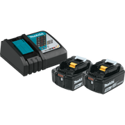 Makita BL1850BDC2X1 starter pack with two 18V LXT 5.0Ah batteries and DC18RC charger