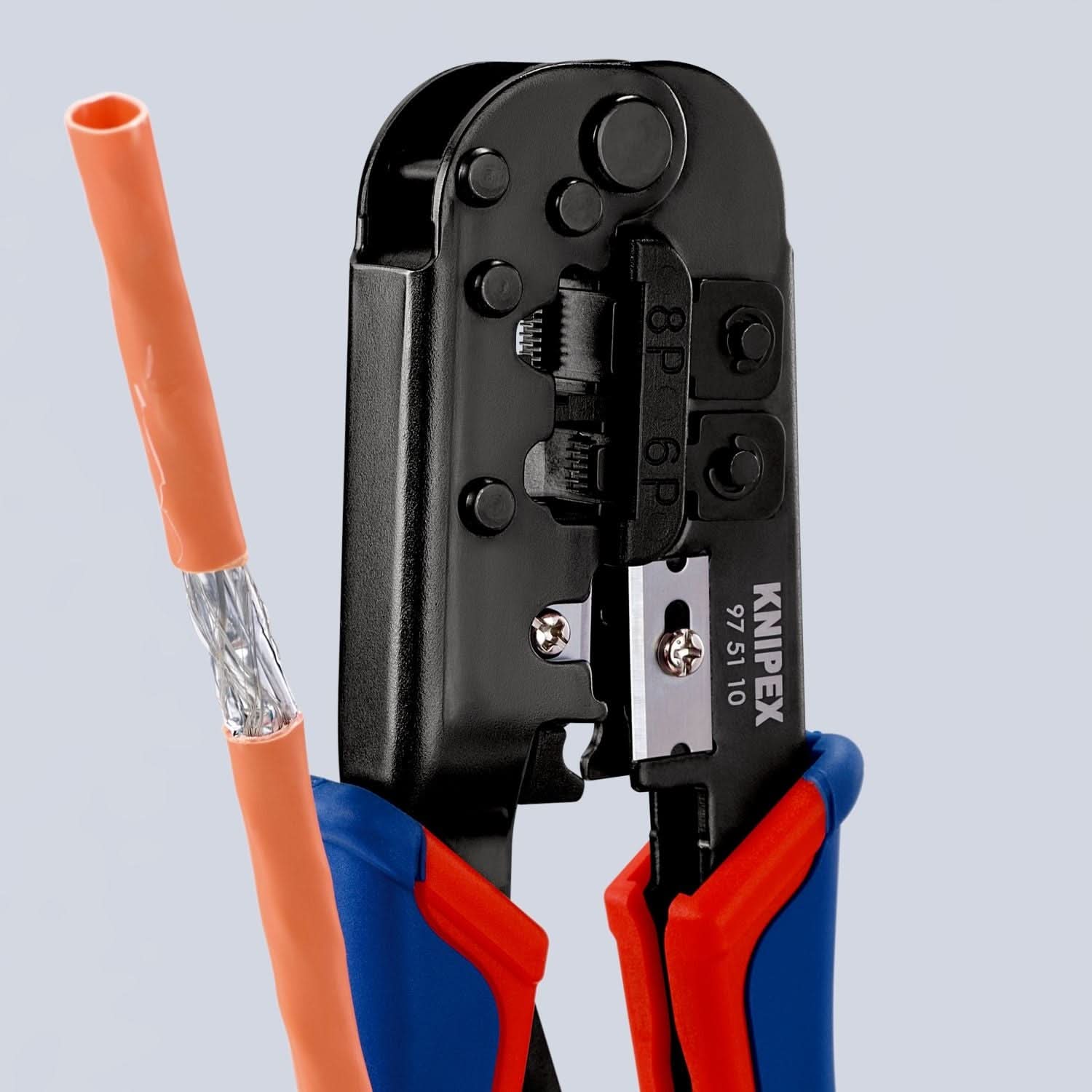 Knipex 97 51 10 Crimping Pliers-For 6 and 8 Pole Western Plug Type