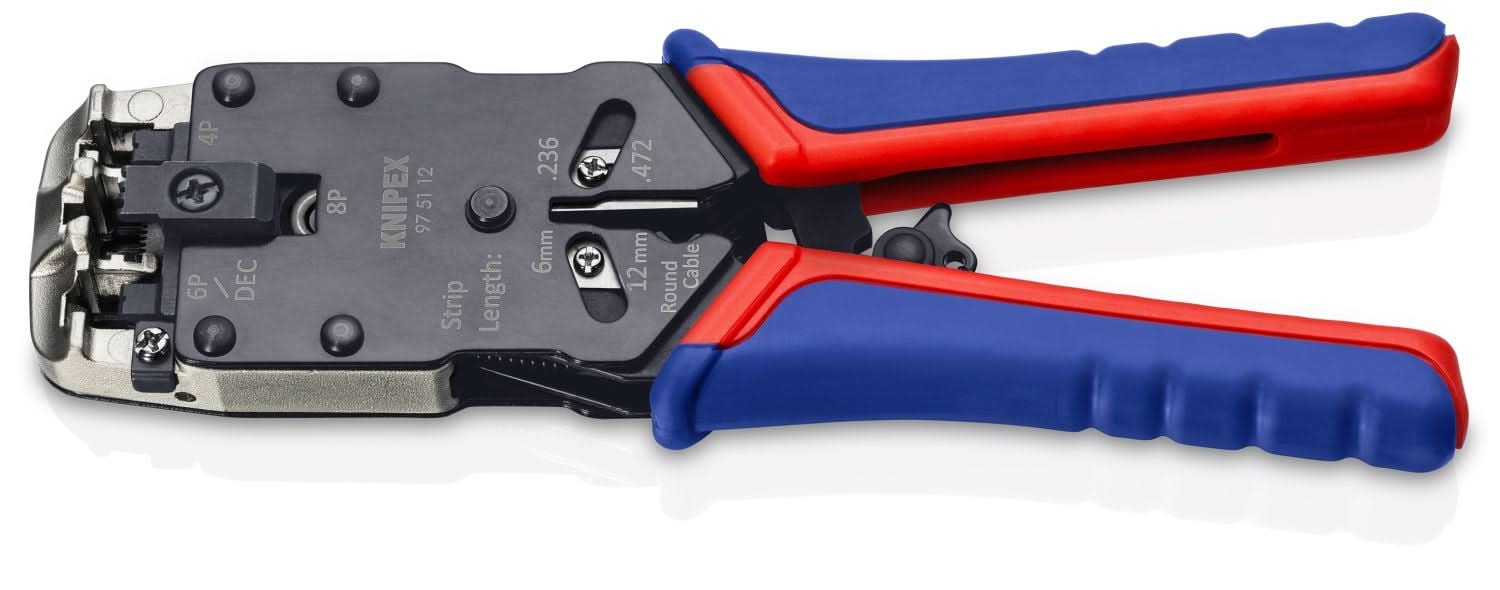 Knipex 97 51 12 Crimping Pliers-For 4, 6 and 8 Pole Western Plug Type