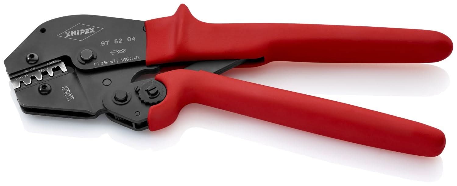 Knipex 97 52 04 Crimping Pliers For Non-Insulated Open Plug-Type Connectors (Plug Width 2.8 and 4.8 mm)