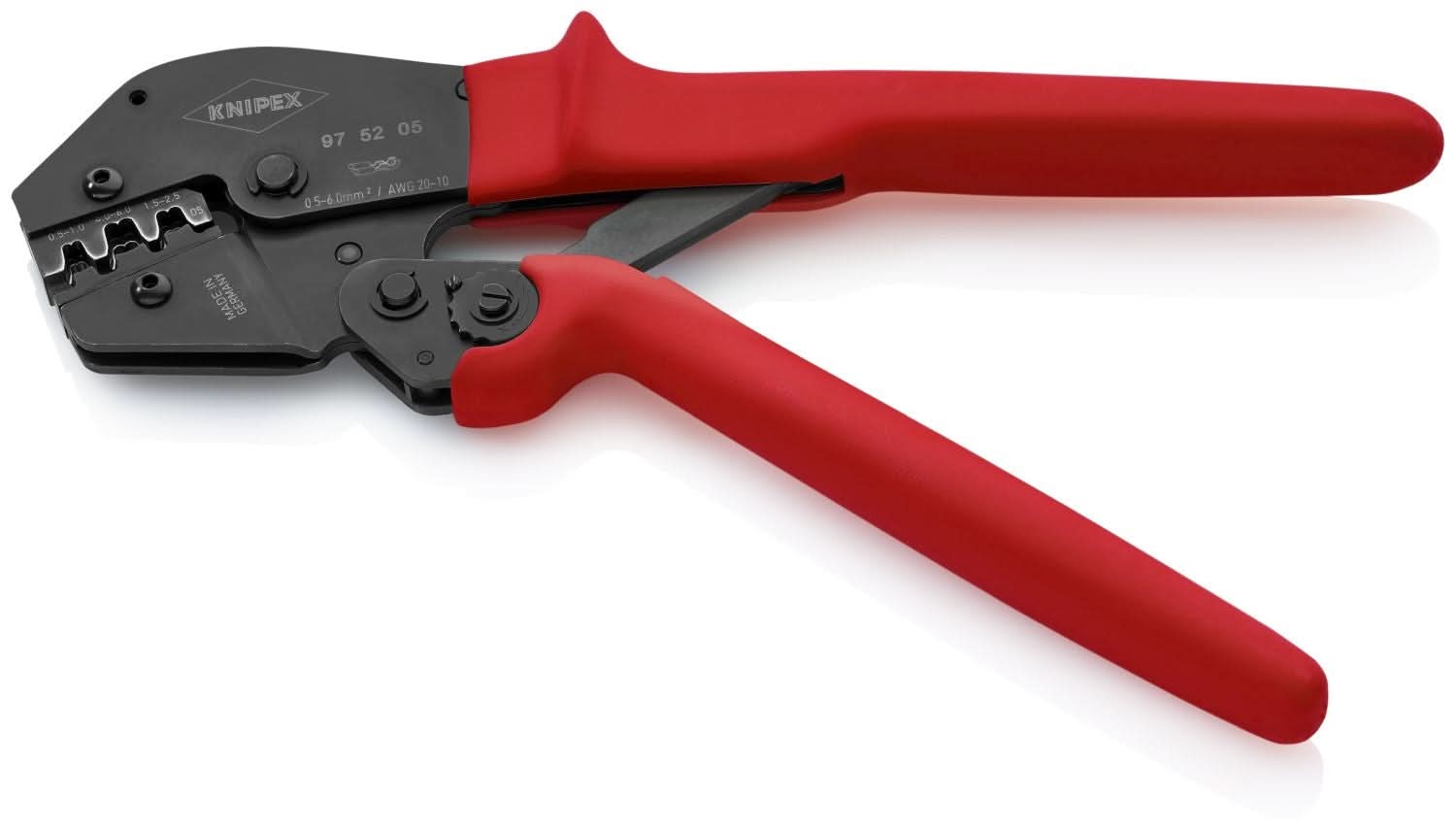 Knipex 97 52 05 Crimping Pliers For Non-Insulated Open Plug-Type Connectors (Plug Width 4.8 and 6.3 mm)