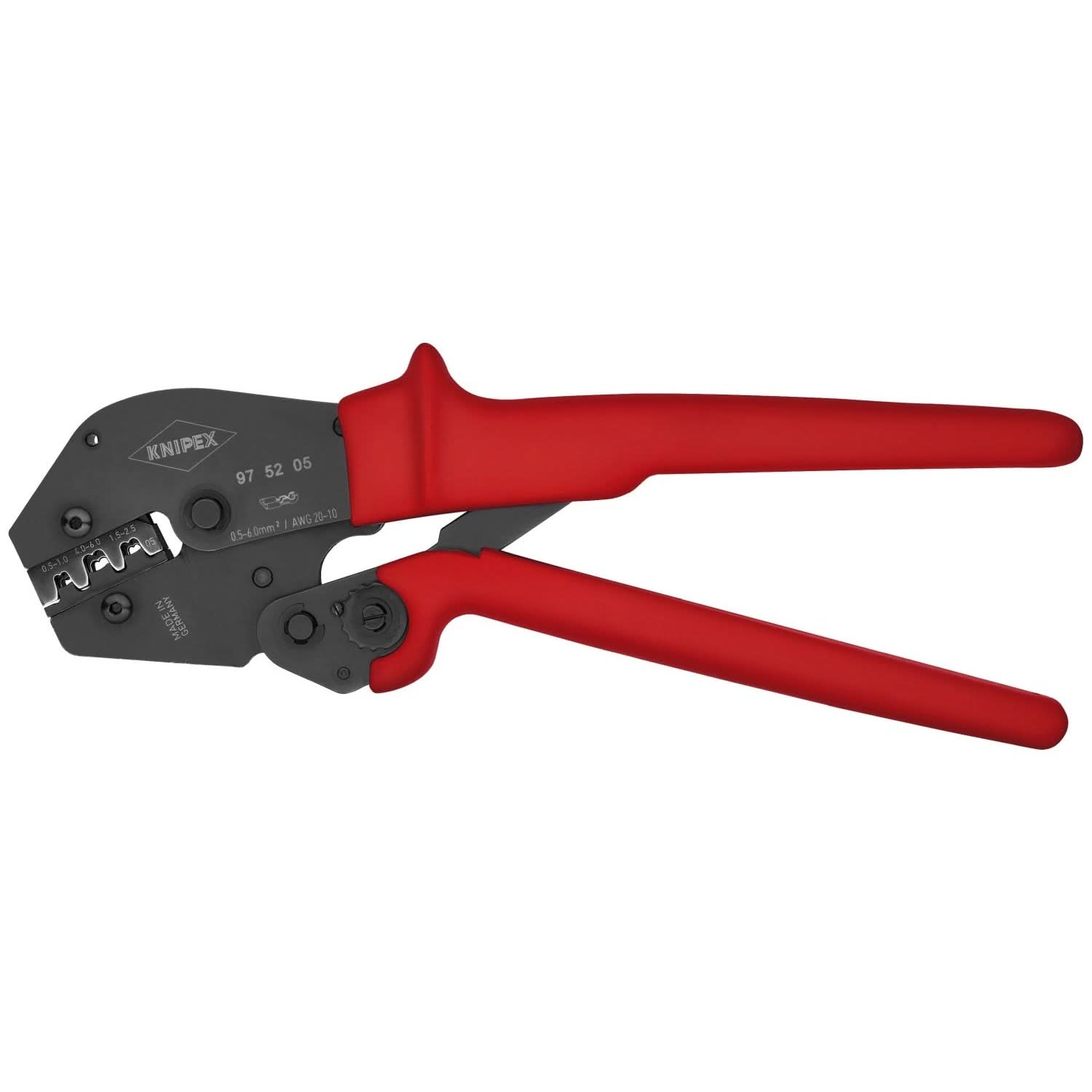 Knipex 97 52 05 Crimping Pliers For Non-Insulated Open Plug-Type Connectors (Plug Width 4.8 and 6.3 mm)