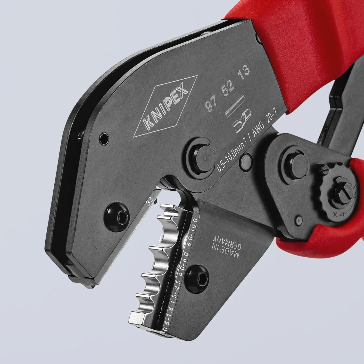 Knipex 97 52 13 Crimping Pliers For Non-insulated Crimp Terminals, Tube and Compression Cable Lugs