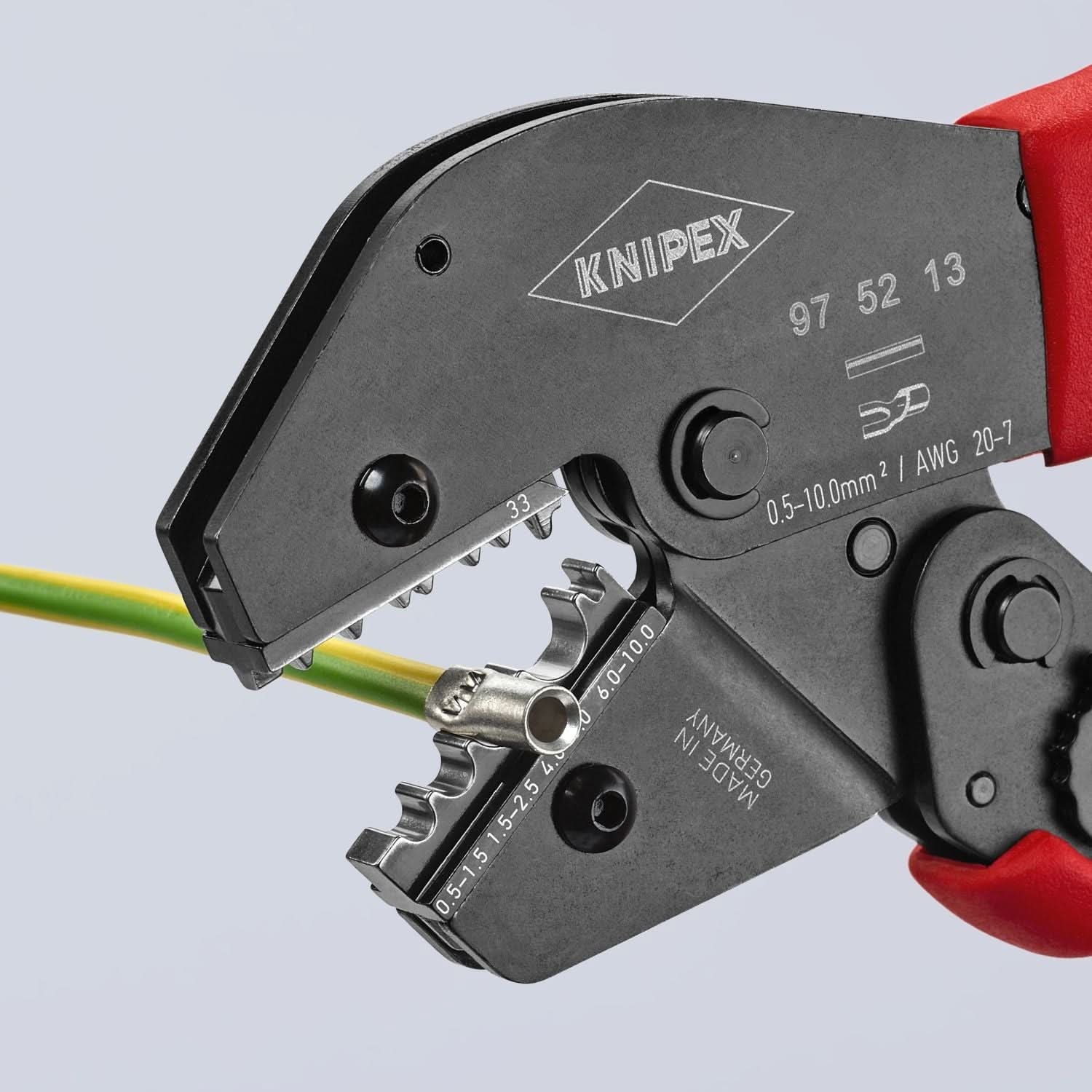 Knipex 97 52 13 Crimping Pliers For Non-insulated Crimp Terminals, Tube and Compression Cable Lugs
