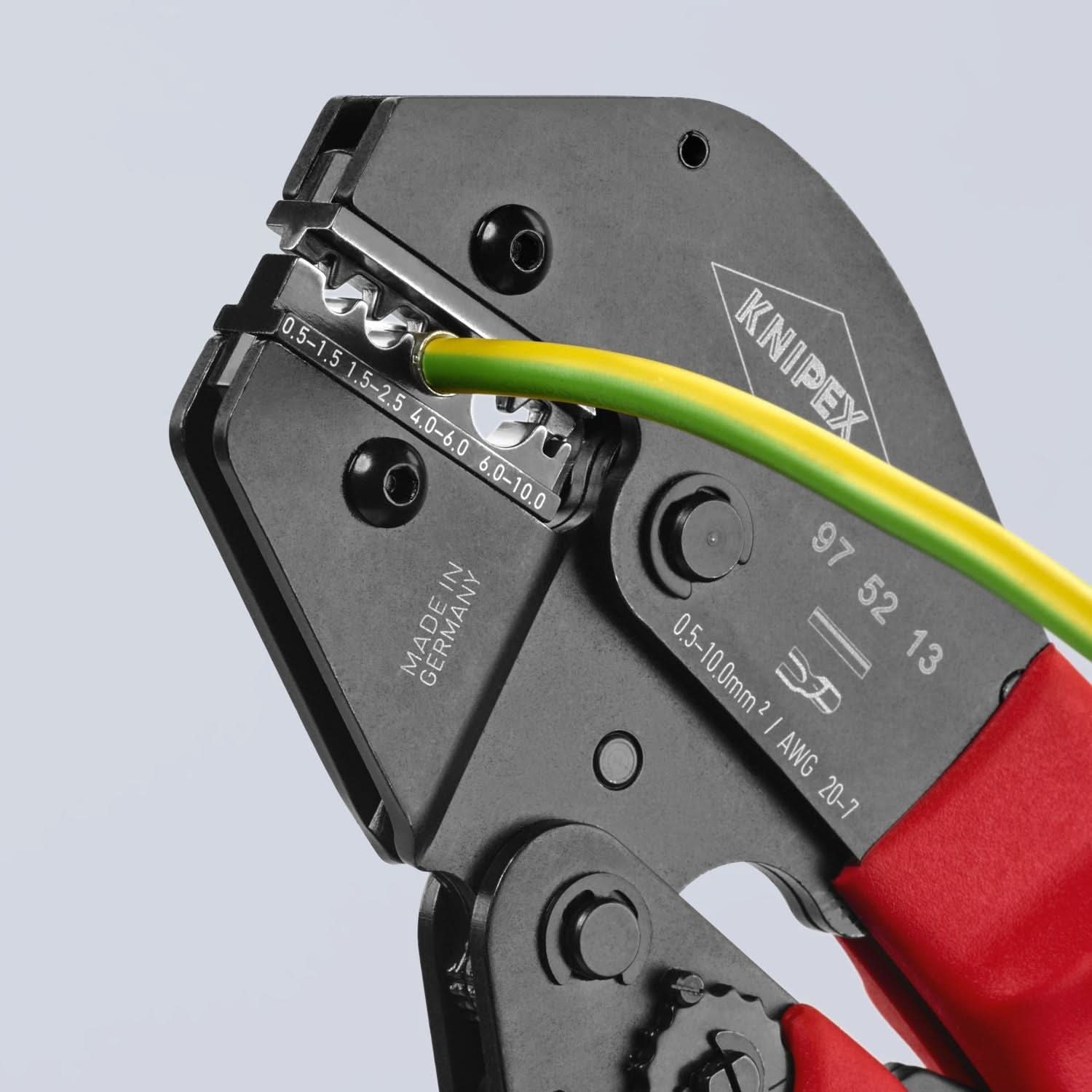 Knipex 97 52 13 Crimping Pliers For Non-insulated Crimp Terminals, Tube and Compression Cable Lugs