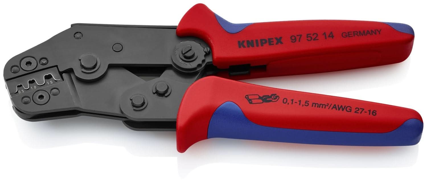Knipex 97 52 14 Crimping Pliers For Non-Insulated Open Plug-Type Connectors (Plug Width 2.8 and 4.8 mm)