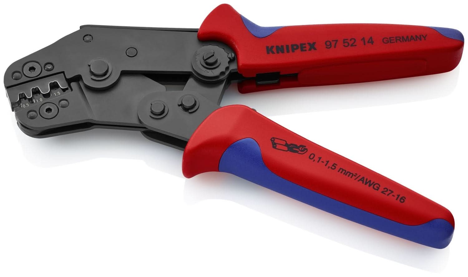 Knipex 97 52 14 Crimping Pliers For Non-Insulated Open Plug-Type Connectors (Plug Width 2.8 and 4.8 mm)