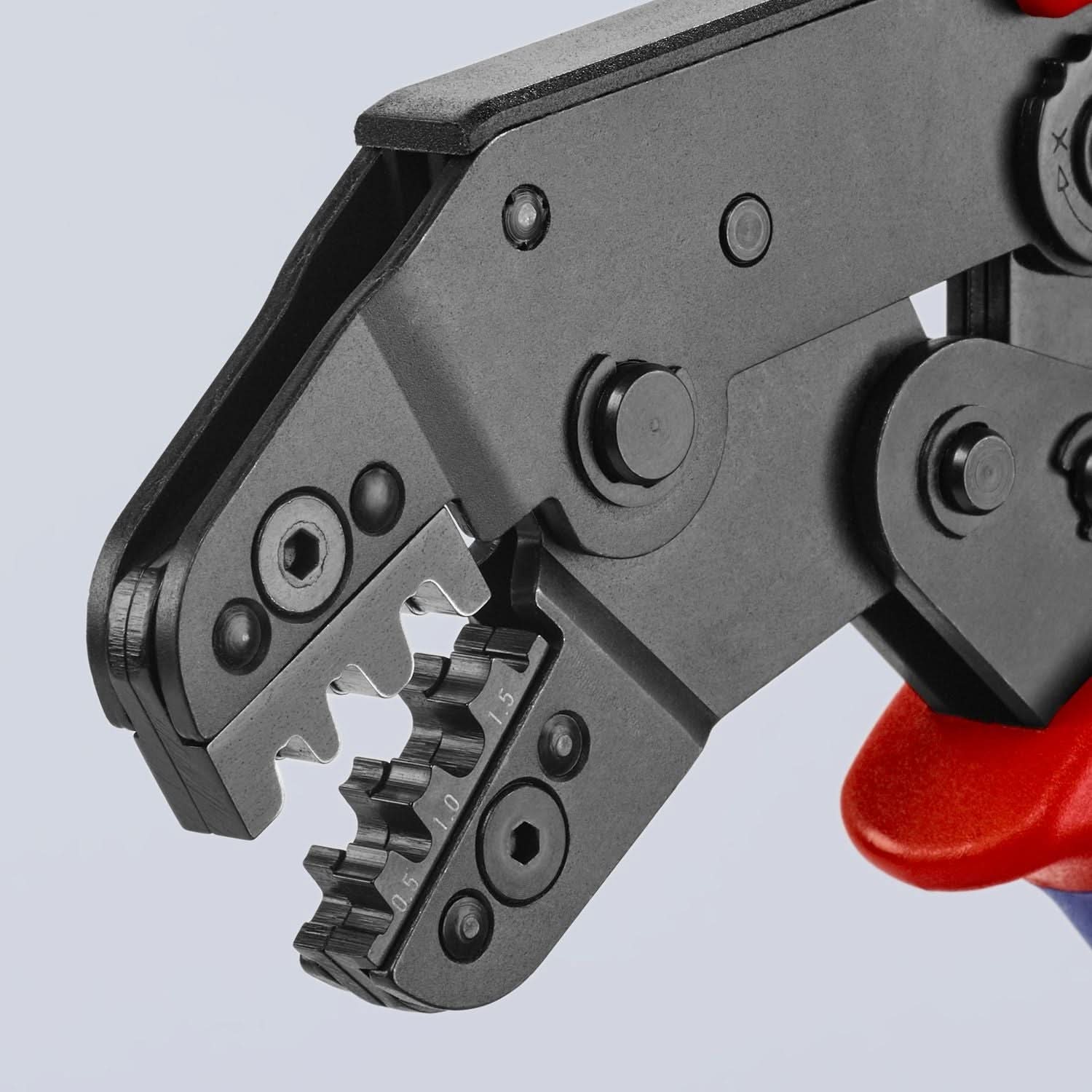 Knipex 97 52 14 Crimping Pliers For Non-Insulated Open Plug-Type Connectors (Plug Width 2.8 and 4.8 mm)