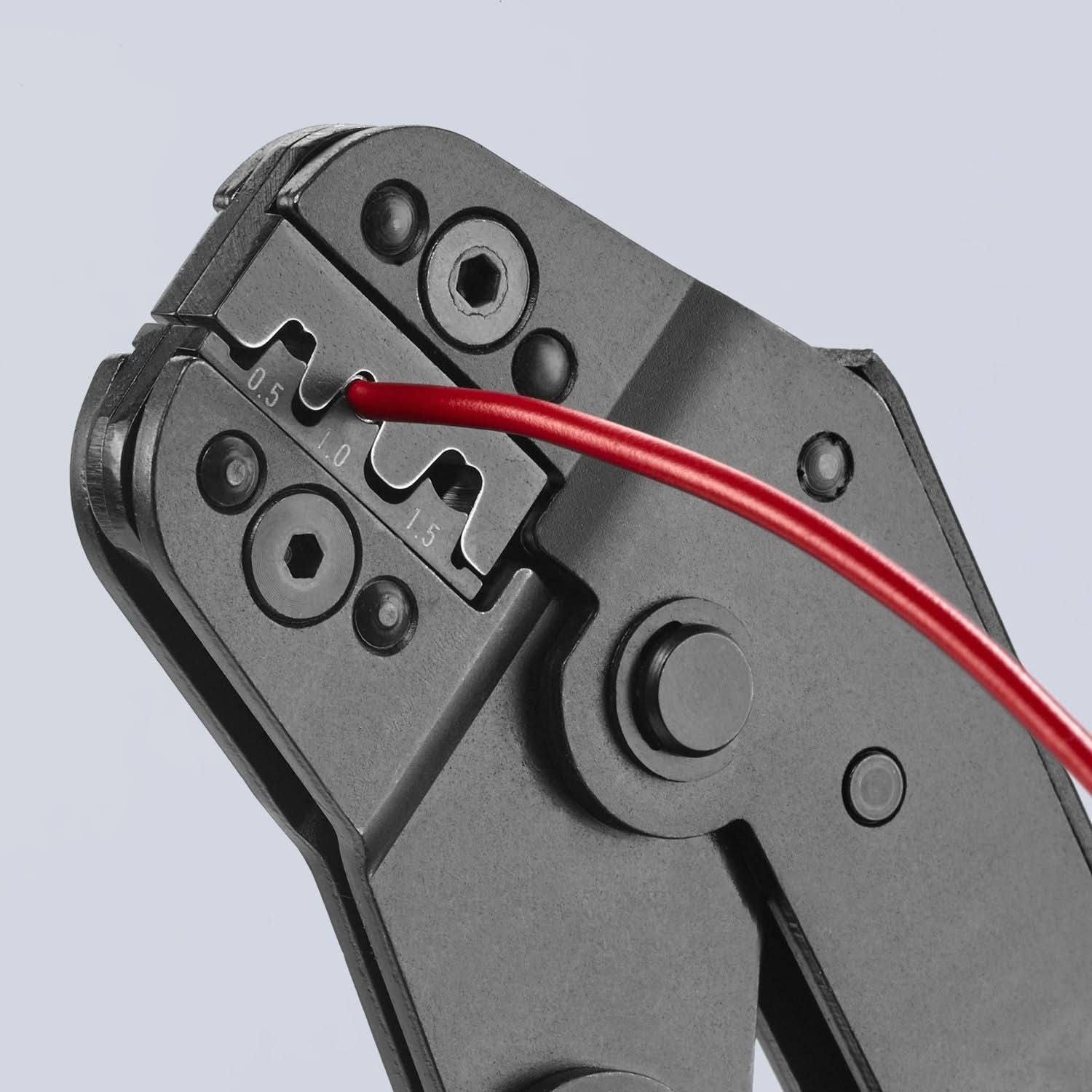 Knipex 97 52 14 Crimping Pliers For Non-Insulated Open Plug-Type Connectors (Plug Width 2.8 and 4.8 mm)