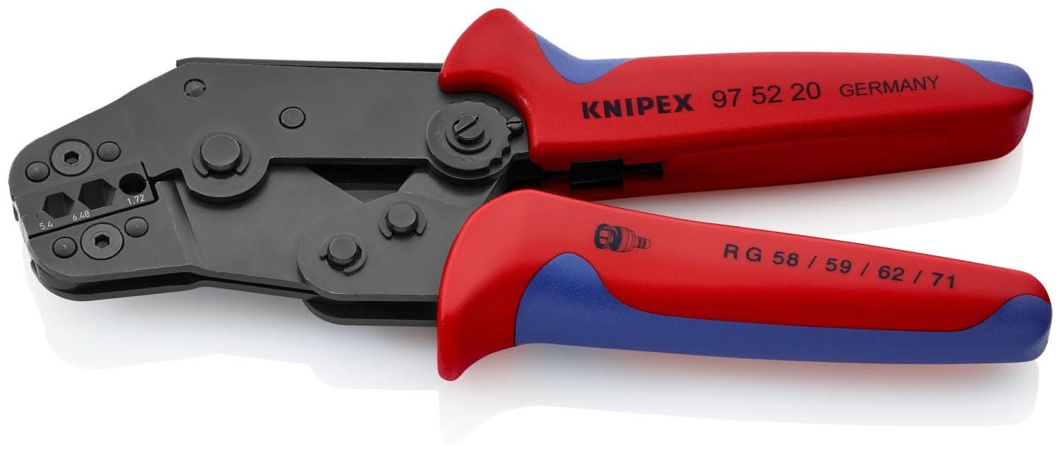 Knipex 97 52 20 Crimping Pliers for COAX, BNC and TNC Connectors RG 58/59/62/71/223
