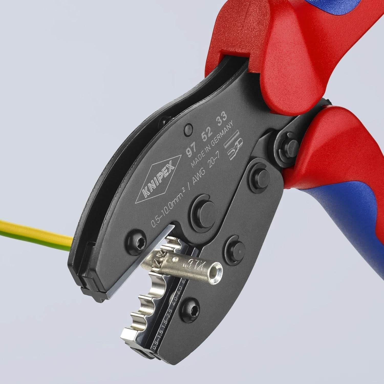 Knipex 97 52 33 Crimping Pliers For Non-insulated Crimp Terminals, Tube and Compression Cable Lugs