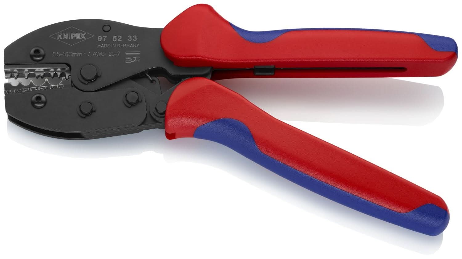 Knipex 97 52 33 Crimping Pliers For Non-insulated Crimp Terminals, Tube and Compression Cable Lugs