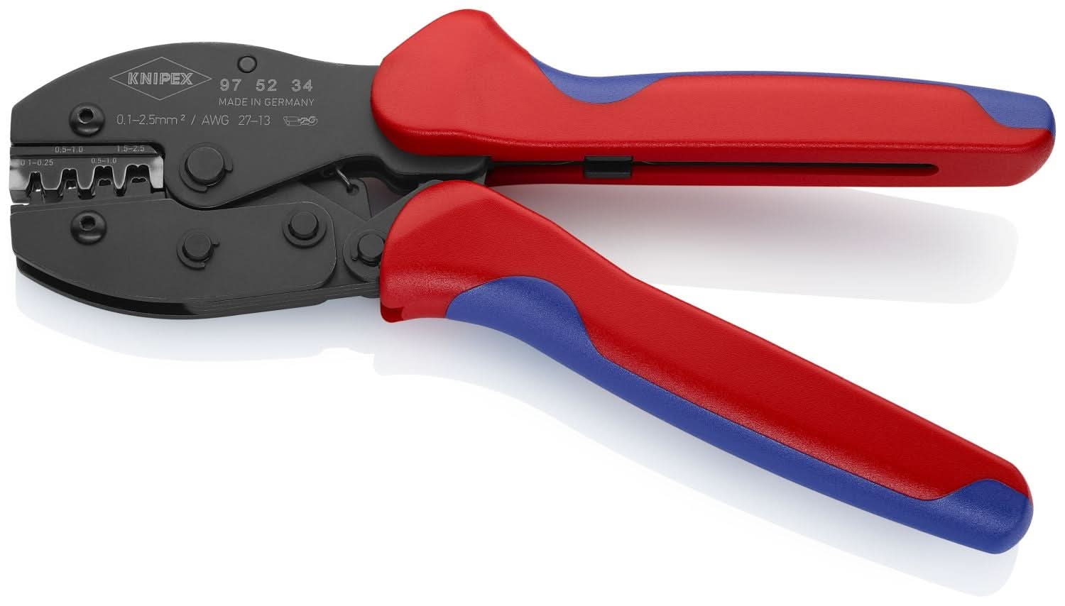 Knipex 97 52 34 Crimping Pliers For Non-Insulated Open Plug-Type Connectors (Plug Width 2.8 and 4.8 mm)