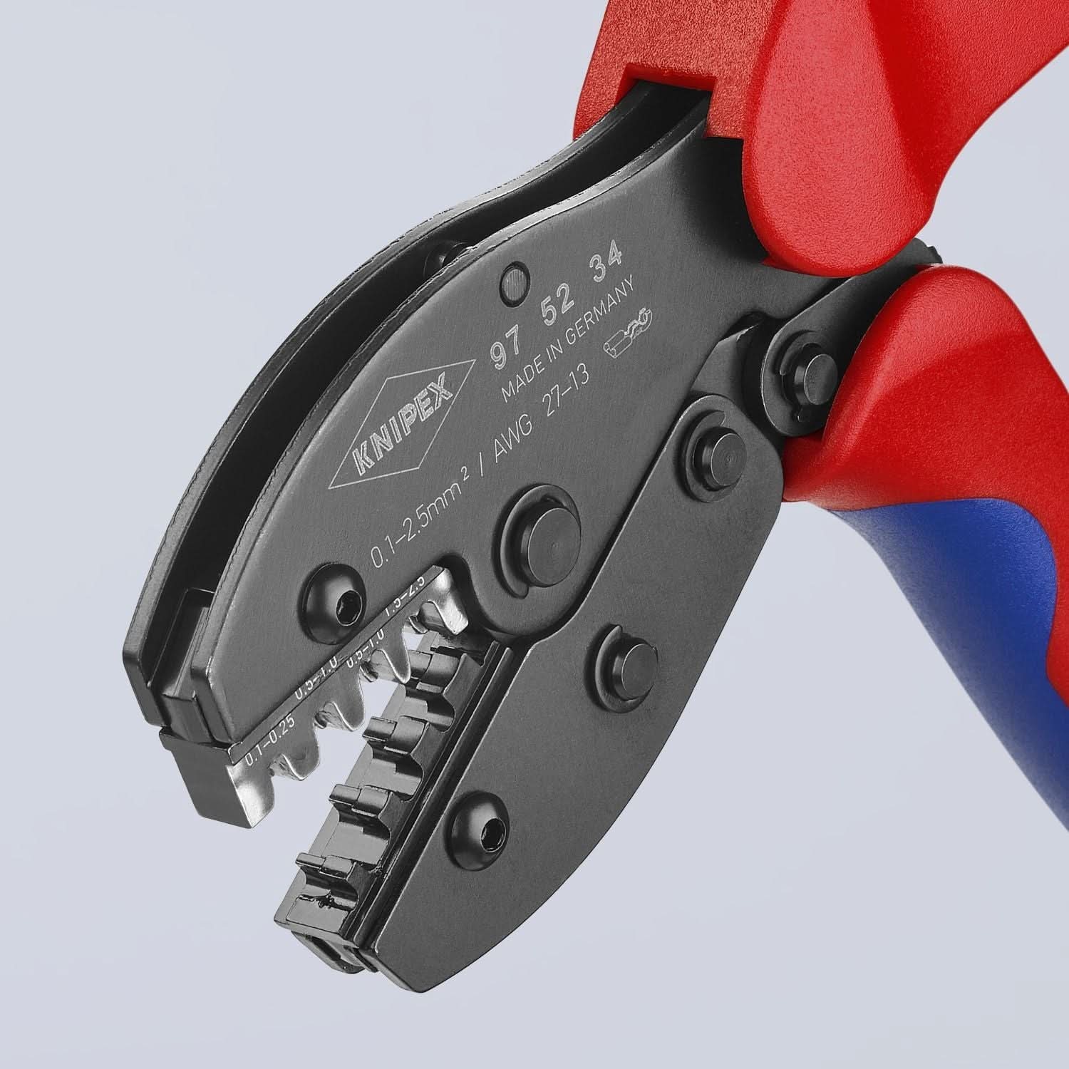 Knipex 97 52 34 Crimping Pliers For Non-Insulated Open Plug-Type